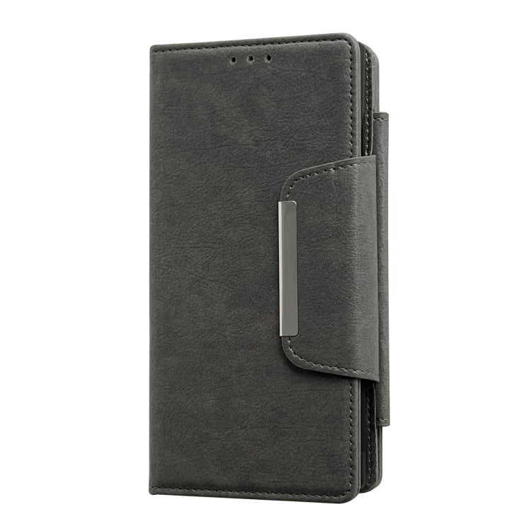 For Samsung Galaxy S25 5G Multifunctional 7-Card Wallet Leather Phone Case(Grey) - Galaxy S25 5G Cases by PMC Jewellery | Online Shopping South Africa | PMC Jewellery | Buy Now Pay Later Mobicred