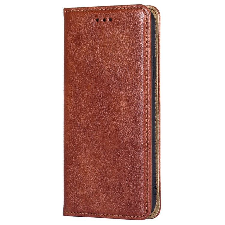 For Samsung Galaxy S25 5G Gloss Oil Solid Color Magnetic Leather Phone Case(Brown) - Galaxy S25 5G Cases by PMC Jewellery | Online Shopping South Africa | PMC Jewellery | Buy Now Pay Later Mobicred