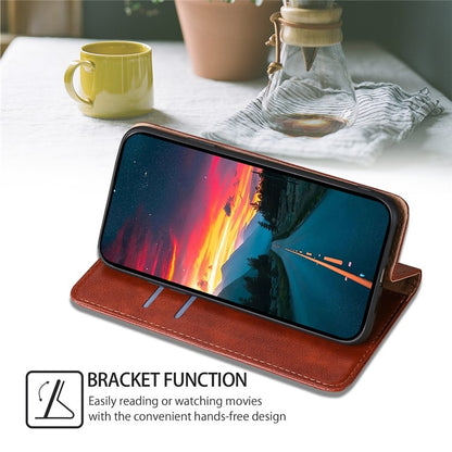 For Samsung Galaxy S25 5G Gloss Oil Solid Color Magnetic Leather Phone Case(Brown) - Galaxy S25 5G Cases by PMC Jewellery | Online Shopping South Africa | PMC Jewellery | Buy Now Pay Later Mobicred