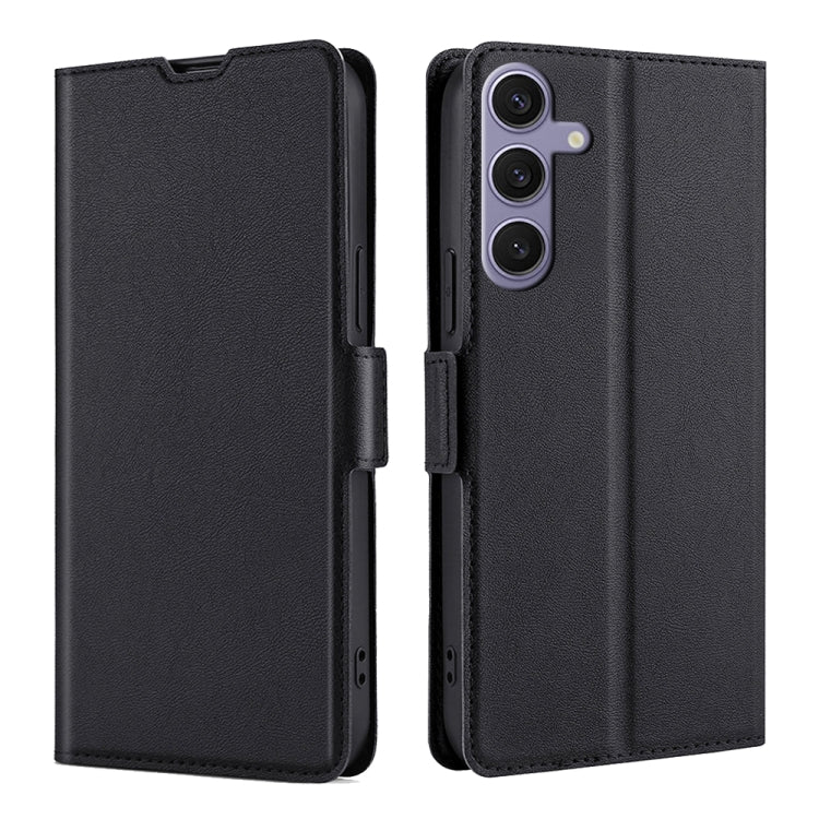 For Samsung Galaxy S25+ 5G Ultra-thin Voltage Side Buckle Horizontal Flip Leather Phone Case(Black) - Galaxy S25+ 5G Cases by PMC Jewellery | Online Shopping South Africa | PMC Jewellery | Buy Now Pay Later Mobicred