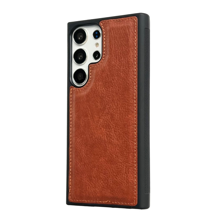 For Samsung Galaxy S25 Ultra 5G Cowhide Texture Back Cover Phone Case(Brown) - Galaxy S25 Ultra 5G Cases by PMC Jewellery | Online Shopping South Africa | PMC Jewellery | Buy Now Pay Later Mobicred