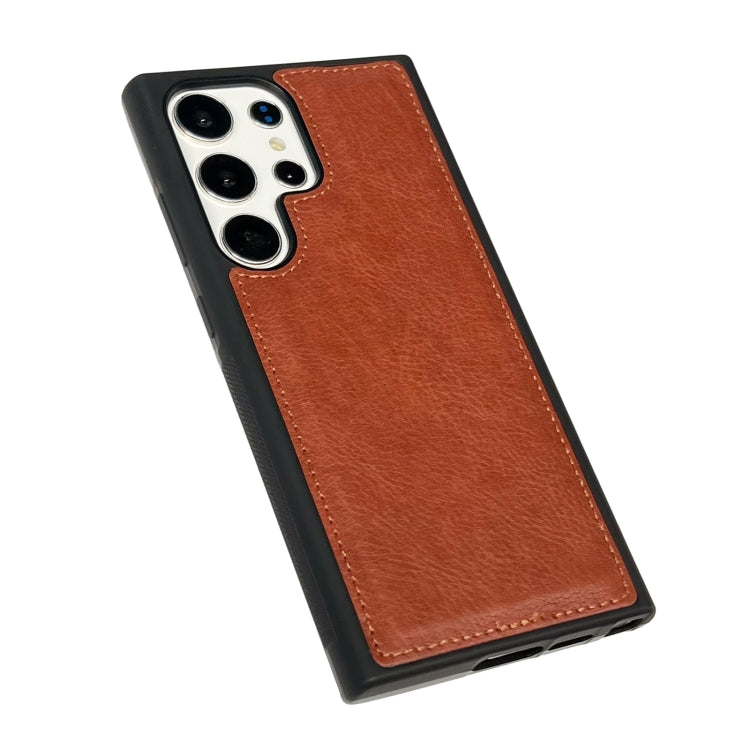 For Samsung Galaxy S25 Ultra 5G Cowhide Texture Back Cover Phone Case(Brown) - Galaxy S25 Ultra 5G Cases by PMC Jewellery | Online Shopping South Africa | PMC Jewellery | Buy Now Pay Later Mobicred
