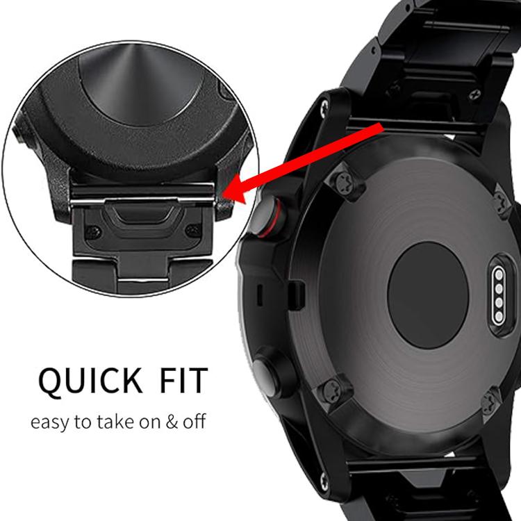 For Garmin 22mm Five-beads Titanium Alloy Push Buckle Metal Quick Release Watch Band(Black) - free shipping - PMc TechLife - Order now!