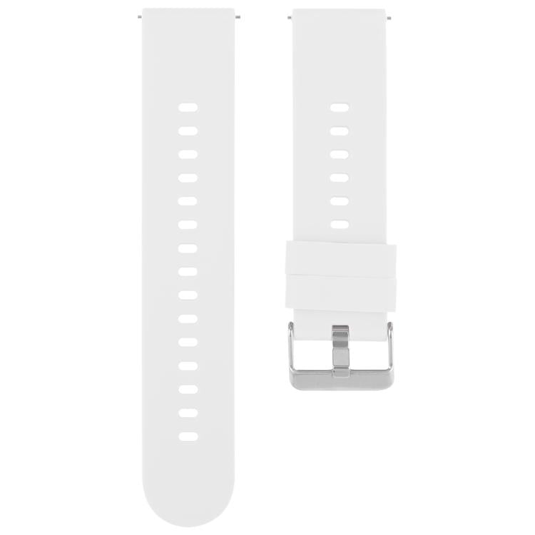 18mm Solid Color Steel Buckle Silicone Watch Band(White) - free shipping - PMc TechLife - Order now!
