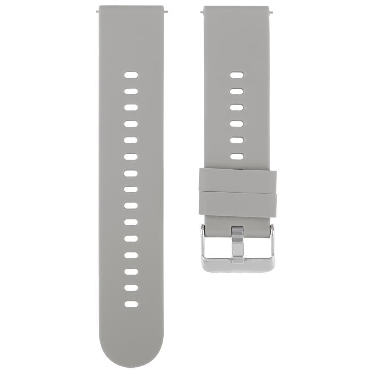 19mm Solid Color Steel Buckle Silicone Watch Band(Grey) - 20mm Bands by PMc TechLife | Online Shopping South Africa | PMc TechLife | Buy Now Pay Later Mobicred