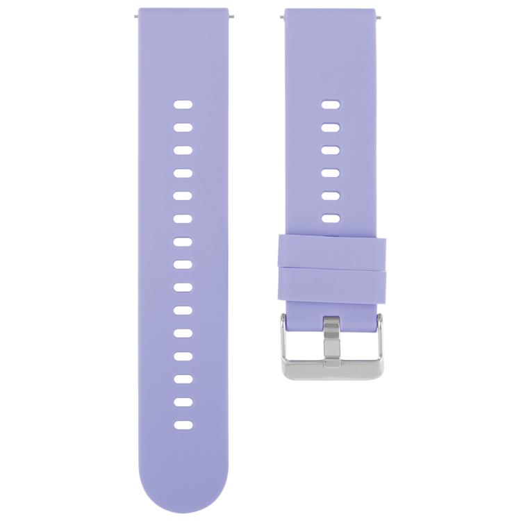 19mm Solid Color Steel Buckle Silicone Watch Band(Lavender Purple) - 20mm Bands by PMc TechLife | Online Shopping South Africa | PMc TechLife | Buy Now Pay Later Mobicred