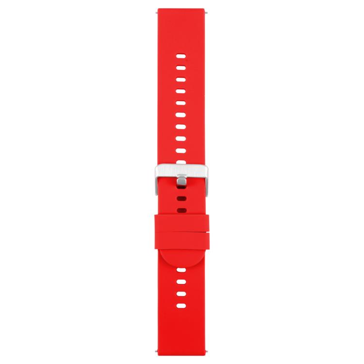 22mm Solid Color Steel Buckle Silicone Watch Band(Red) - free shipping - PMc TechLife - Order now!