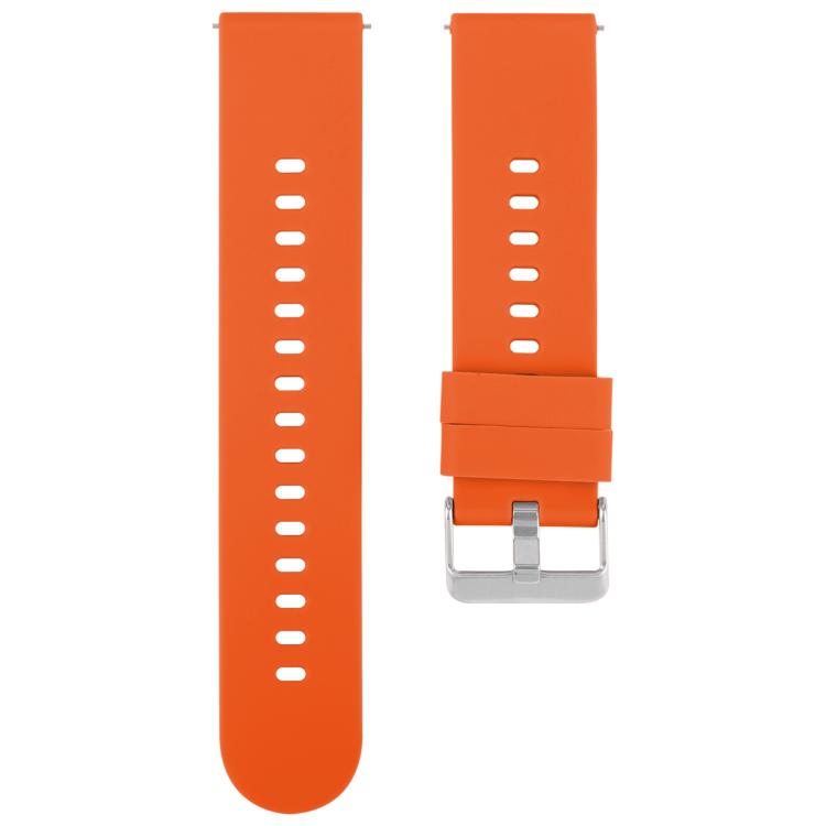 22mm Solid Color Steel Buckle Silicone Watch Band(Bright Orange) - 22mm Bands by PMc TechLife | Online Shopping South Africa | PMc TechLife | Buy Now Pay Later Mobicred