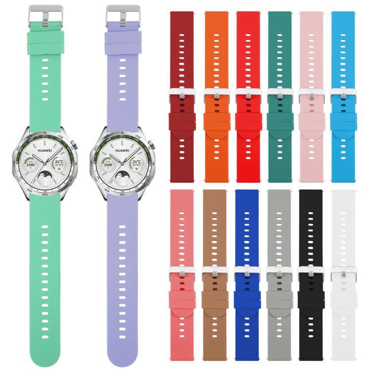 22mm Solid Color Steel Buckle Silicone Watch Band(Bright Orange) - 22mm Bands by PMc TechLife | Online Shopping South Africa | PMc TechLife | Buy Now Pay Later Mobicred