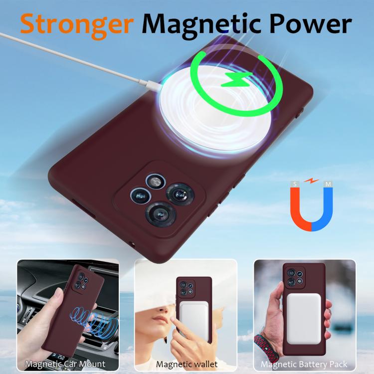 For Motorola Edge+ 2023 Shockproof Silicone Magsafe Phone Case(Plum Color) - free shipping - PMC TechLife - Order now!