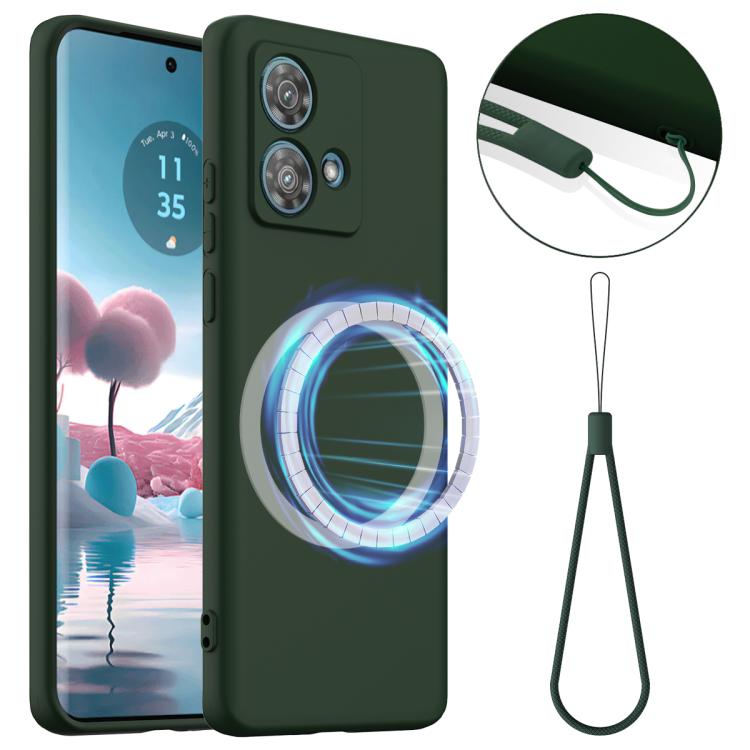 For Motorola Edge 40 Neo Shockproof Silicone Magsafe Phone Case(Dark Green) - free shipping - PMC TechLife - Order now!