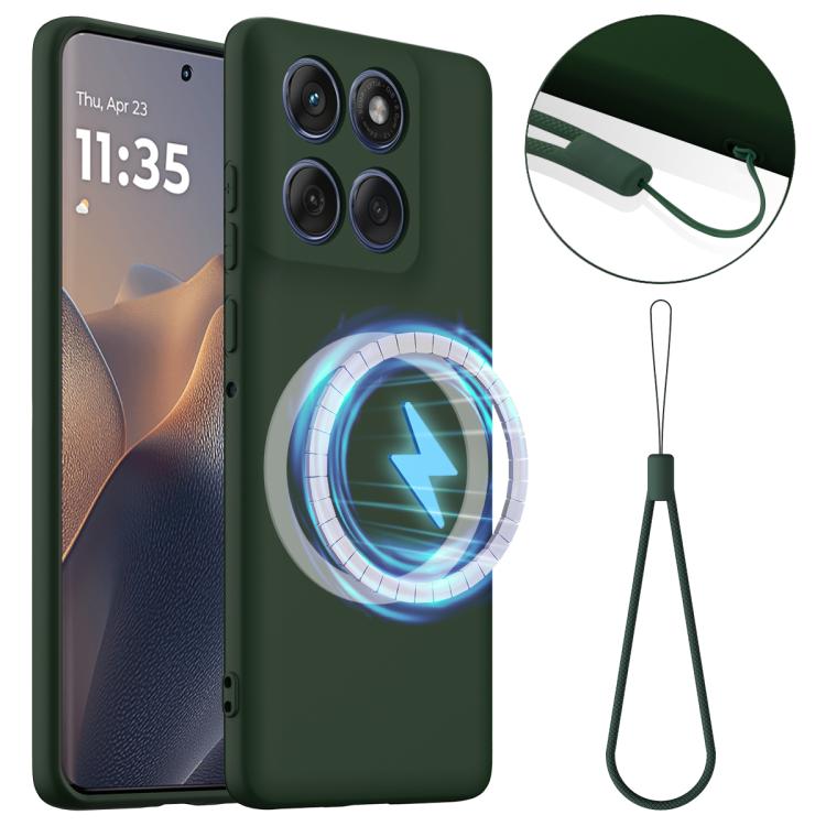 For Motorola Edge 60 Pro Shockproof Silicone Magsafe Phone Case(Dark Green) - free shipping - PMC TechLife - Order now!