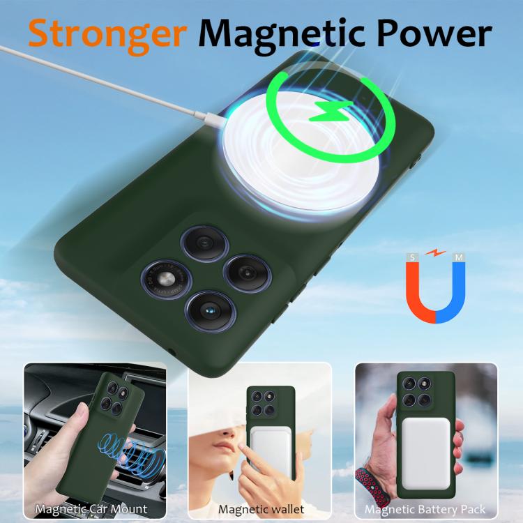 For Motorola Edge 60 Pro Shockproof Silicone Magsafe Phone Case(Dark Green) - free shipping - PMC TechLife - Order now!