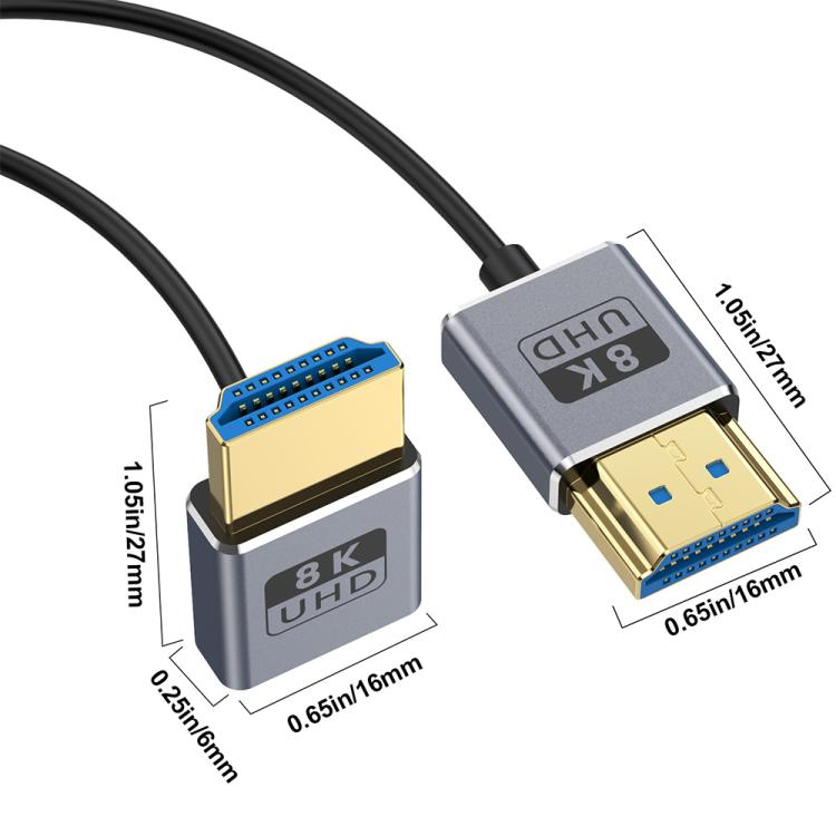 0.7m Coiled Coaxial 8K 48Gbps HDMI 2.1 Cable, Port:Upward Bend - Cable by PMC TechLife | Online Shopping South Africa | PMC TechLife | Buy Now Pay Later Mobicred