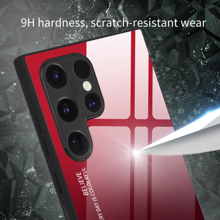 For Samsung Galaxy S25 Ultra 5G Gradient Color Glass Phone Case(Blue Black) - Galaxy S25 Ultra 5G Cases by PMC Jewellery | Online Shopping South Africa | PMC Jewellery | Buy Now Pay Later Mobicred