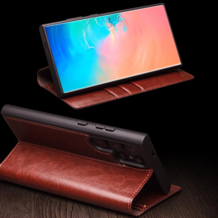 For Samsung Galaxy S25 5G QIALINO Genuine Leather Phone Case(Brown) - free shipping - PMC Jewellery - Order now!