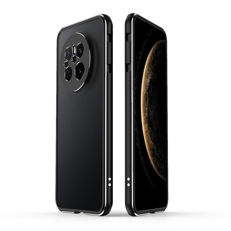 For Huawei Mate 70 Aurora Series Lens Protector + Metal Frame Phone Case(Black Silver) - Huawei Cases by PMC TechLife | Online Shopping South Africa | PMC TechLife | Buy Now Pay Later Mobicred