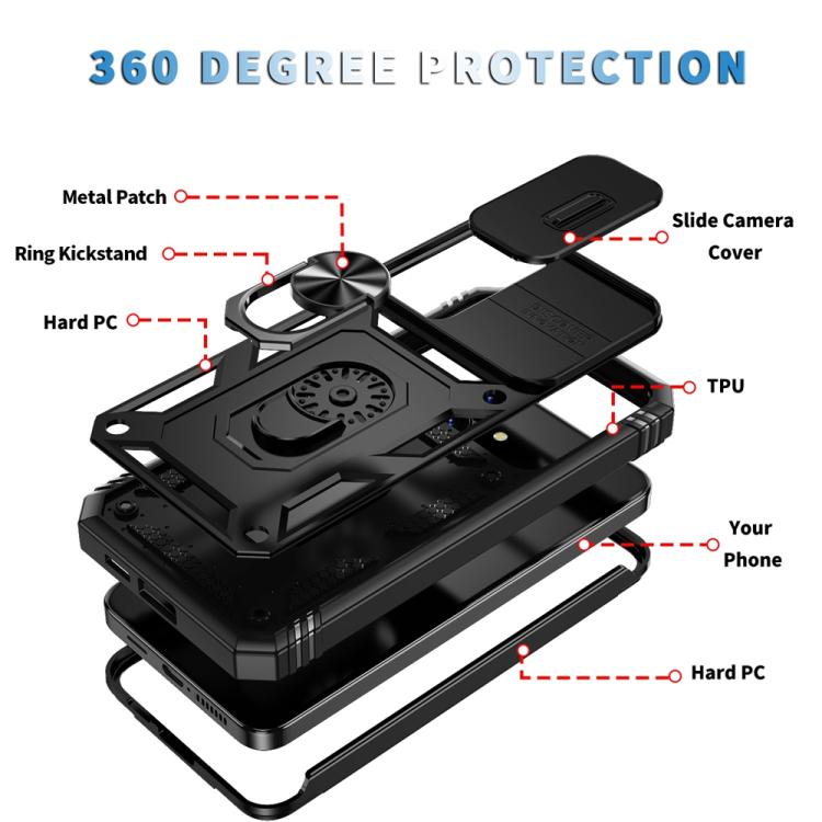 For Samsung Galaxy S25+ 5G Sliding Camshield TPU Hybrid PC Phone Case with Holder(Black) - Galaxy S25+ 5G Cases by PMC Jewellery | Online Shopping South Africa | PMC Jewellery | Buy Now Pay Later Mobicred