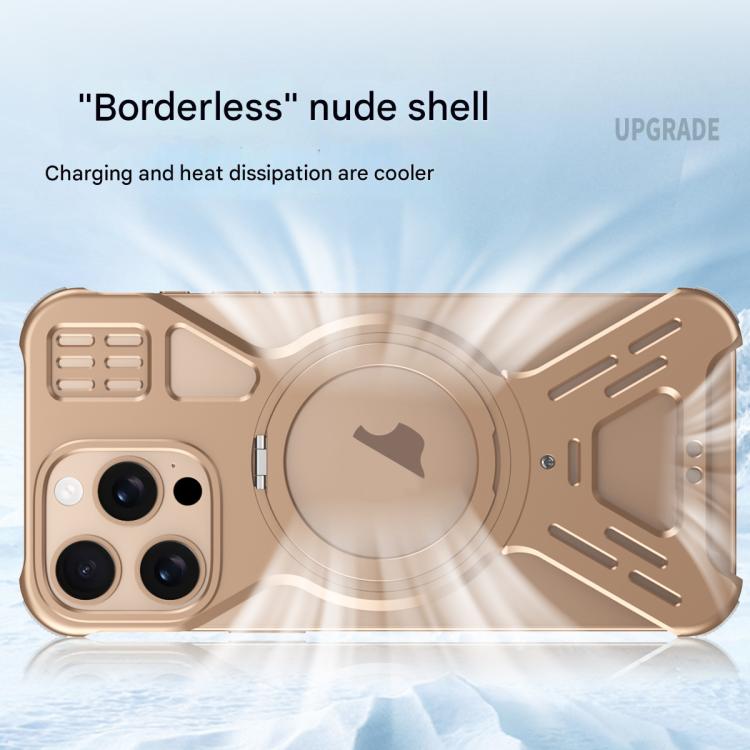 For iPhone 15 Armor 360 Holder Frameless Alloy MagSafe Phone Case(Space Gray) - iPhone 15 Cases by PMc TechLife | Online Shopping South Africa | PMc TechLife | Buy Now Pay Later Mobicred