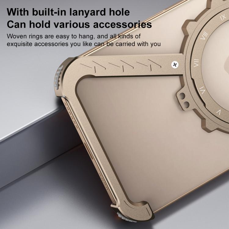For iPhone 16 Pro Z-shaped Frameless Metal 360 Holder MagSafe Phone Case(Space Grey) - iPhone 16 Pro Cases by PMc TechLife | Online Shopping South Africa | PMc TechLife | Buy Now Pay Later Mobicred