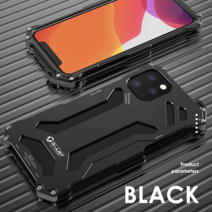 For iPhone 12 / 12 Pro R-JUST Shockproof Armor Metal Protective Case(Black) - iPhone 12 / 12 Pro Cases by R-JUST | Online Shopping South Africa | PMC Jewellery | Buy Now Pay Later Mobicred