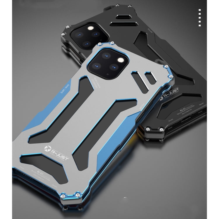 For iPhone 12 / 12 Pro R-JUST Shockproof Armor Metal Protective Case(Blue) - iPhone 12 / 12 Pro Cases by R-JUST | Online Shopping South Africa | PMC TechLife | Buy Now Pay Later Mobicred