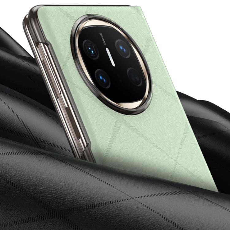 For Huawei Mate X3 Plain Leather Embossed MagSafe Magnetic Phone Leather Case(Coffee) - Huawei Cases by PMC TechLife | Online Shopping South Africa | PMC TechLife | Buy Now Pay Later Mobicred