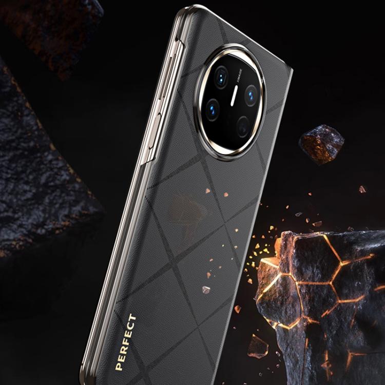 For Huawei Mate X3 Plain Leather Embossed MagSafe Magnetic Phone Leather Case(Coffee) - Huawei Cases by PMC TechLife | Online Shopping South Africa | PMC TechLife | Buy Now Pay Later Mobicred