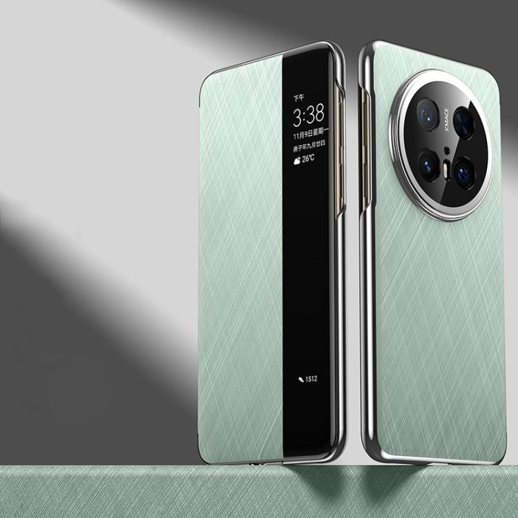 For Huawei Mate 70 Pro / 70 Pro+ Smart View Window Plain Leather Paint PC Phone Case(Cyan-blue) - Huawei Cases by PMC TechLife | Online Shopping South Africa | PMC TechLife | Buy Now Pay Later Mobicred