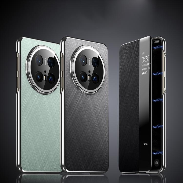 For Huawei Mate 60 Pro Smart View Window Plain Leather Paint PC Phone Case(Cyan-blue) - Huawei Cases by PMC TechLife | Online Shopping South Africa | PMC TechLife | Buy Now Pay Later Mobicred