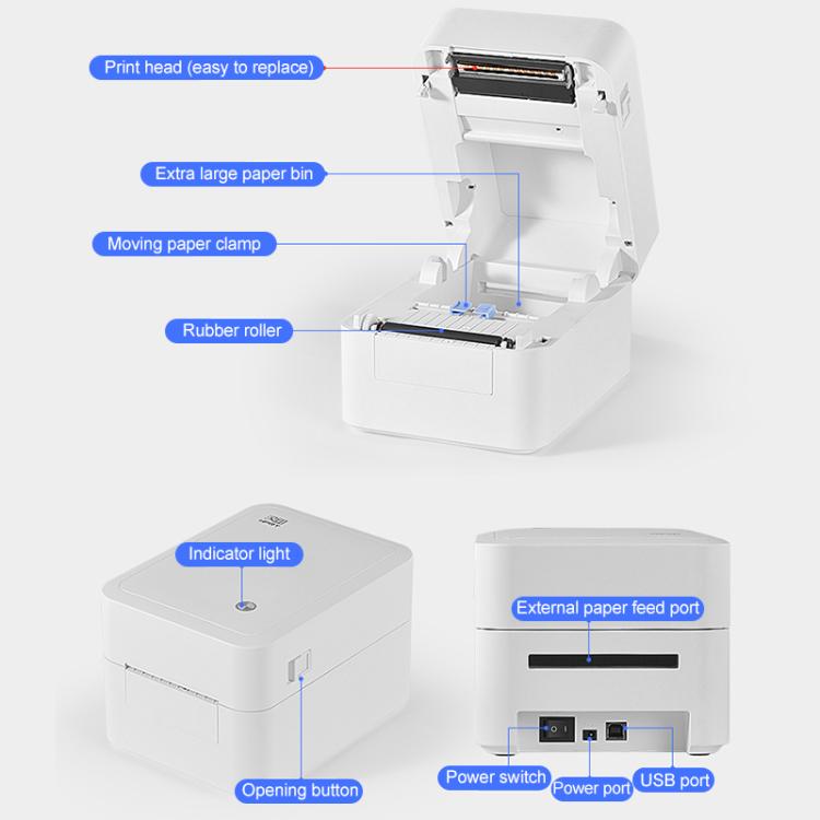 HPRT D35 Computer Version Express Electronic Waybill Printer, Plug:US Plug(White) - Receipt Printers by PMC TechLife | Online Shopping South Africa | PMC TechLife | Buy Now Pay Later Mobicred