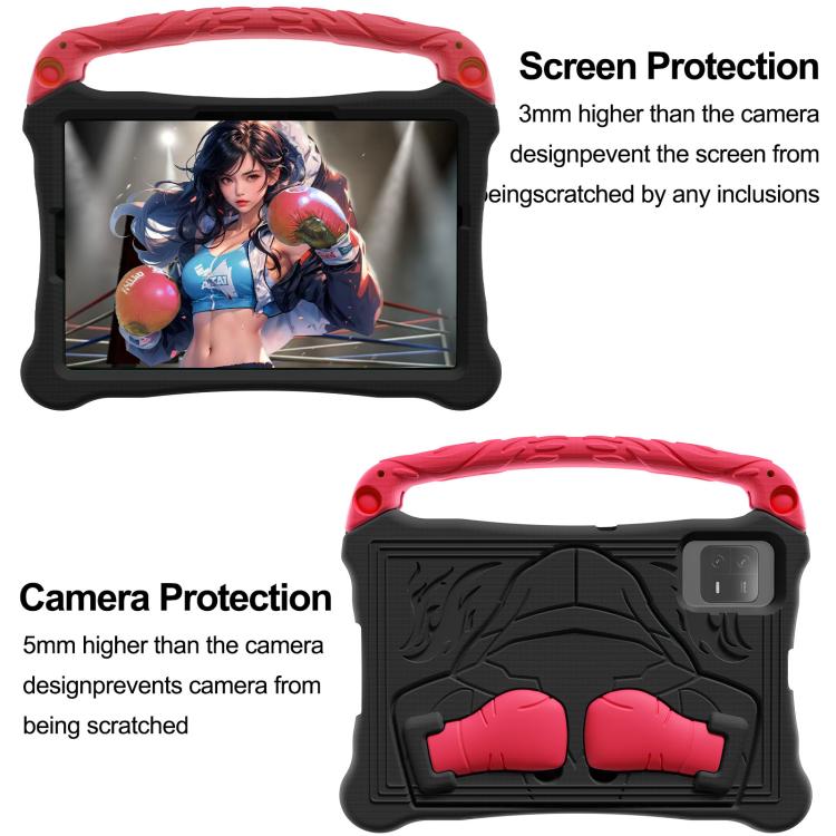 For Huawei MatePad SE 11 2024 Boxing Series Kickstand EVA Shockproof Tablet Case with Shoulder Strap(Black Red) - Huawei by PMC TechLife | Online Shopping South Africa | PMC TechLife | Buy Now Pay Later Mobicred