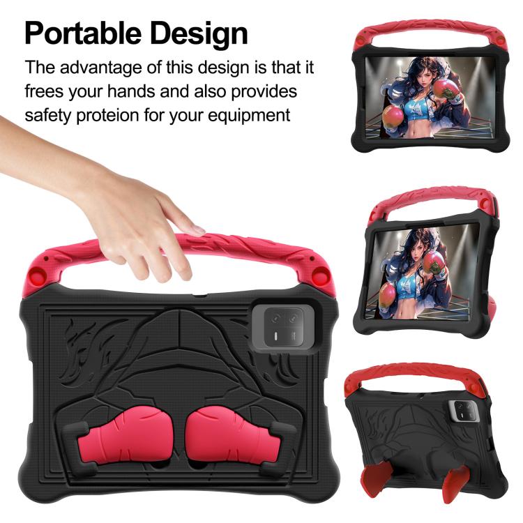 For Huawei MatePad SE 11 2024 Boxing Series Kickstand EVA Shockproof Tablet Case with Shoulder Strap(Black Red) - Huawei by PMC TechLife | Online Shopping South Africa | PMC TechLife | Buy Now Pay Later Mobicred