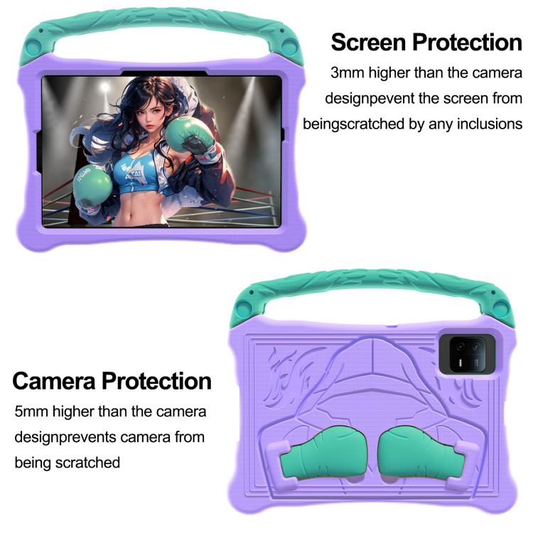 For Honor Tablet V7 11 inch Boxing Series Kickstand EVA Shockproof Tablet Case with Shoulder Strap(Purple Mint) - Honor by PMC TechLife | Online Shopping South Africa | PMC TechLife | Buy Now Pay Later Mobicred