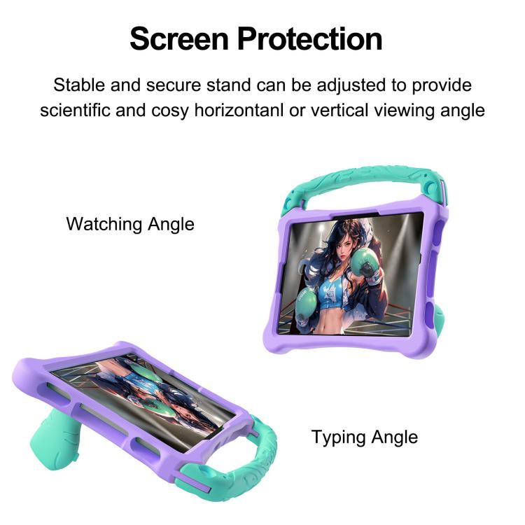 For Honor Tablet V7 11 inch Boxing Series Kickstand EVA Shockproof Tablet Case with Shoulder Strap(Purple Mint) - Honor by PMC TechLife | Online Shopping South Africa | PMC TechLife | Buy Now Pay Later Mobicred