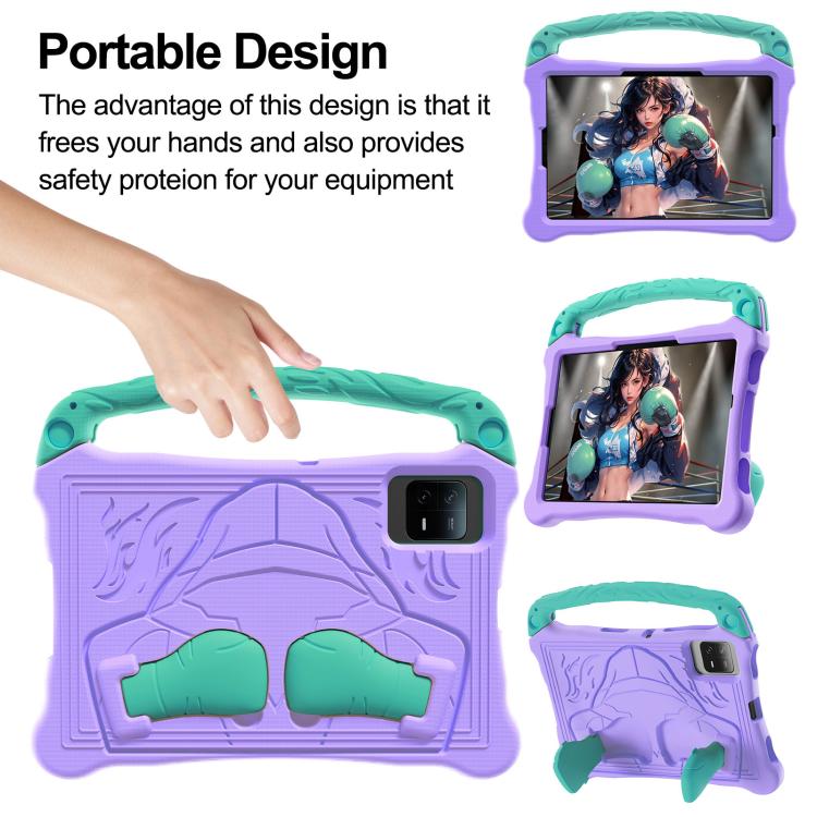 For Honor Tablet V7 11 inch Boxing Series Kickstand EVA Shockproof Tablet Case with Shoulder Strap(Purple Mint) - Honor by PMC TechLife | Online Shopping South Africa | PMC TechLife | Buy Now Pay Later Mobicred