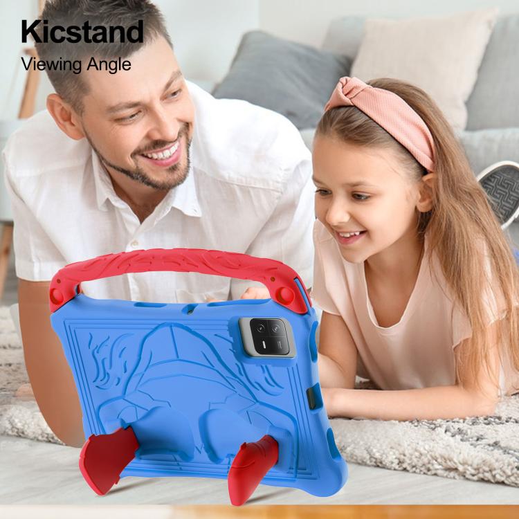 For For Lenovo Tab M11/ Xiaoxin Pad 11 2024 Boxing Series Kickstand EVA Shockproof Tablet Case with Shoulder Strap(Blue Red) - Lenovo by PMC TechLife | Online Shopping South Africa | PMC TechLife | Buy Now Pay Later Mobicred