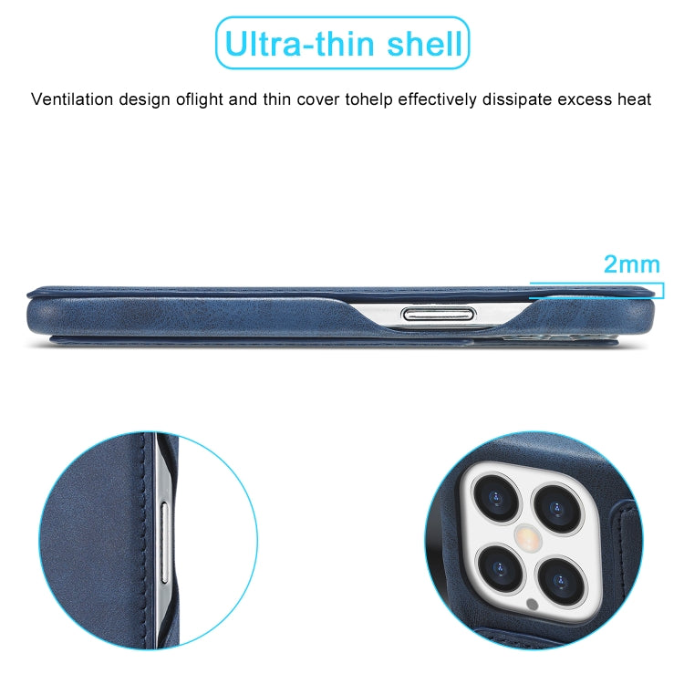 For iPhone 12 Pro Max LC.IMEEKE Hon Ancient Series Horizontal Flip Leather Case with Holder & Card Slot(Blue) - iPhone 12 Pro Max Cases by LC.IMEEKE | Online Shopping South Africa | PMC TechLife | Buy Now Pay Later Mobicred