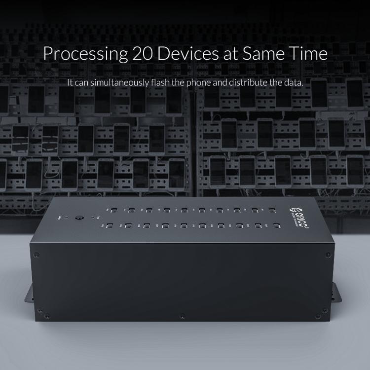 ORICO IH20P Industrial Grade 20 Ports USB 2.0 Hub, Plug:US Plug(Black) - free shipping - PMC TechLife - Order now!