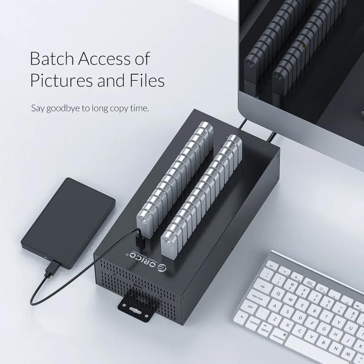 ORICO IH30P Industrial Grade 30 Ports USB 2.0 Hub, Plug:EU Plug(Black) - free shipping - PMC TechLife - Order now!