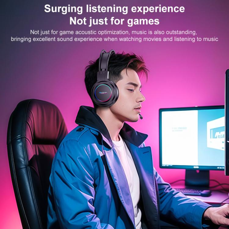 Yesido EK05 USB Wired RGB Light Gaming Headset with Mic, Cable length: 1.2m(Black) - free shipping - PMC TechLife - Order now!