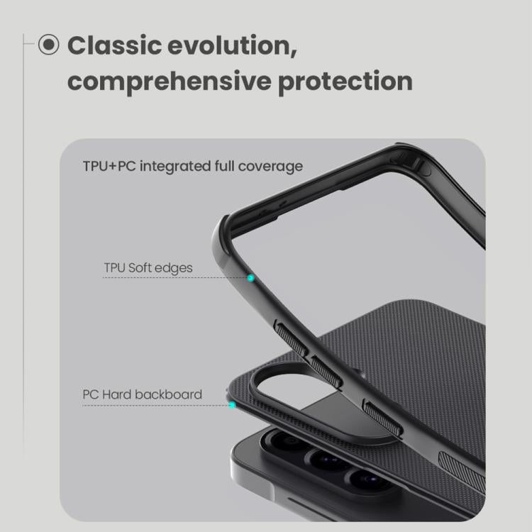 For Samsung Galaxy A56 5G NILLKIN Super Frosted Shield Pro PC + TPU Phone Case(Black) - Galaxy Phone Cases by NILLKIN | Online Shopping South Africa | PMc TechLife | Buy Now Pay Later Mobicred