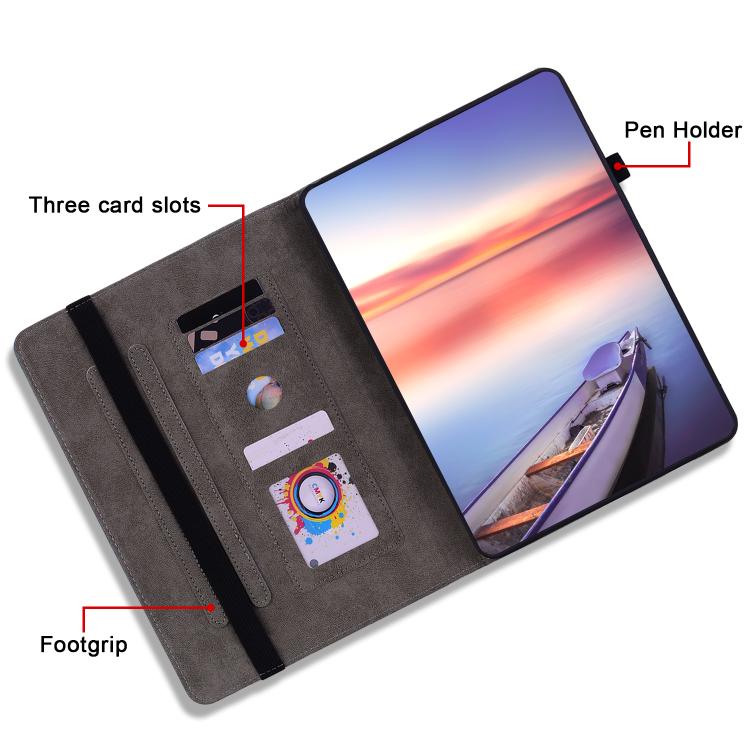 For Tecno Megapad 11 Butterfly Rose Embossed Leather Tablet Case(Red) - Others by PMC TechLife | Online Shopping South Africa | PMC TechLife | Buy Now Pay Later Mobicred