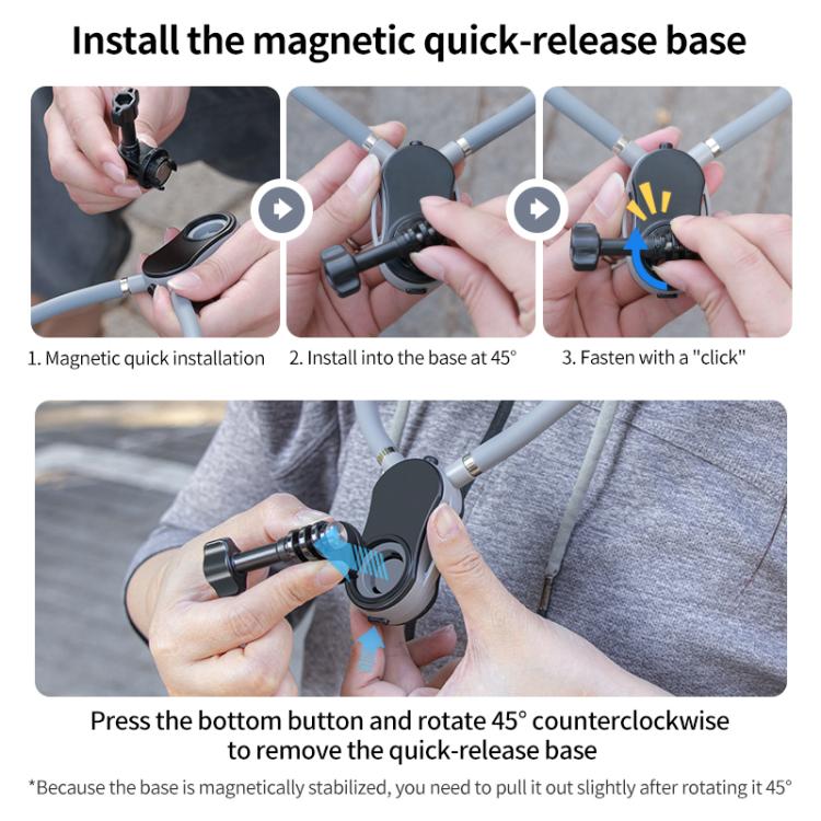 Magnetic Neck Mount Anti-shake Bracket, Type:3 in 1 1/4 Adapter - free shipping - PMC TechLife - Order now!