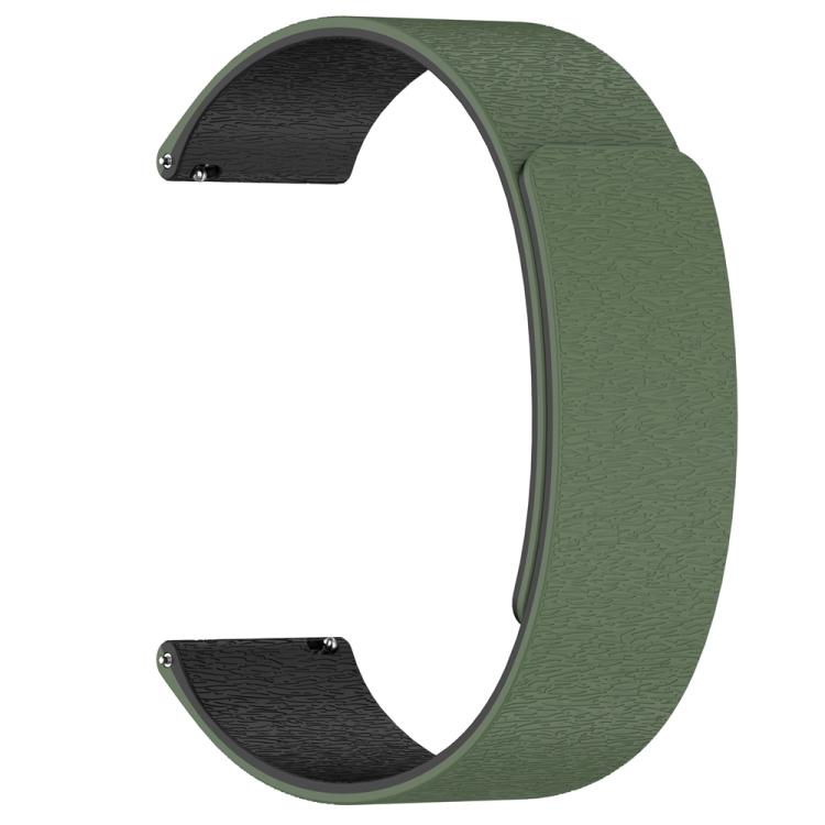 22mm Cloud Wood Grain Silicone Magnetic Watch Band(Dark Green Black) - 22mm Bands by PMc TechLife | Online Shopping South Africa | PMc TechLife | Buy Now Pay Later Mobicred