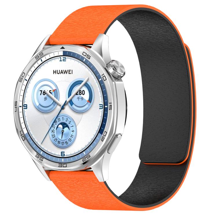 22mm Cloud Wood Grain Silicone Magnetic Watch Band(Orange Black) - free shipping - PMc TechLife - Order now!