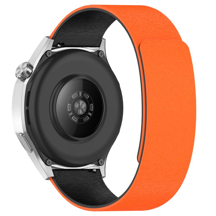 22mm Cloud Wood Grain Silicone Magnetic Watch Band(Orange Black) - free shipping - PMc TechLife - Order now!