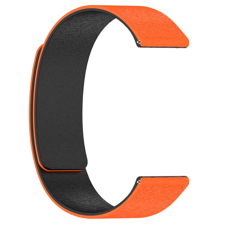 22mm Cloud Wood Grain Silicone Magnetic Watch Band(Orange Black) - free shipping - PMc TechLife - Order now!