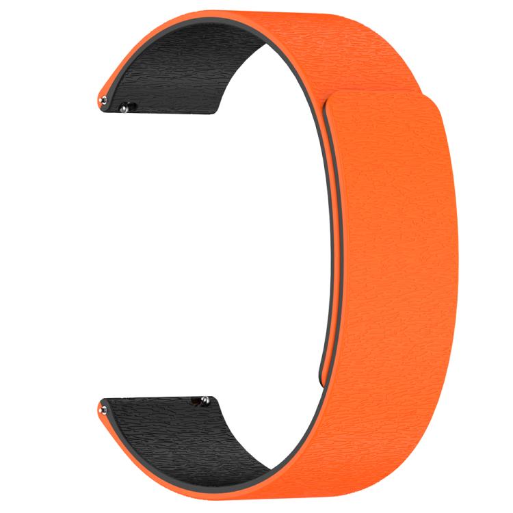 22mm Cloud Wood Grain Silicone Magnetic Watch Band(Orange Black) - free shipping - PMc TechLife - Order now!