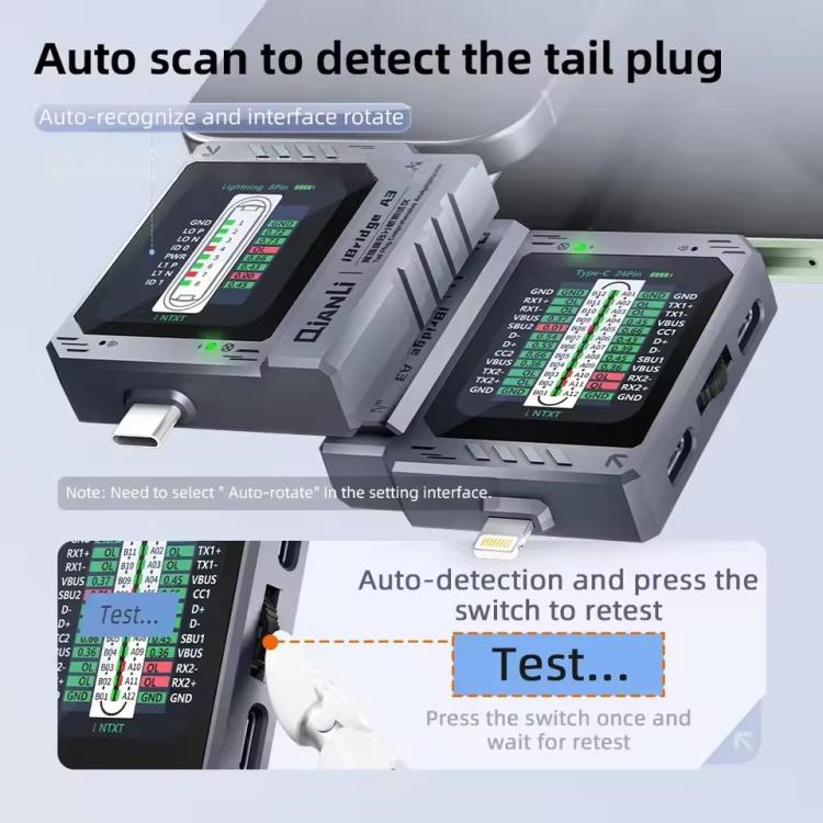 Qianli iBridge A3 Tail Plug Comprehensive Analysis Tester for Lightning & Type-C Interface Devices - free shipping - PMC TechLife - Order now!
